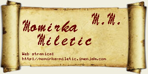 Momirka Miletić vizit kartica